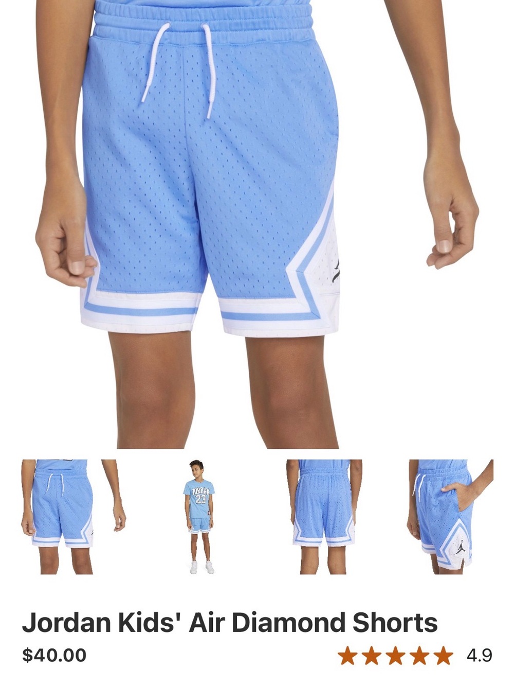 Jordan Light Blue & White Mesh Basketball Shorts